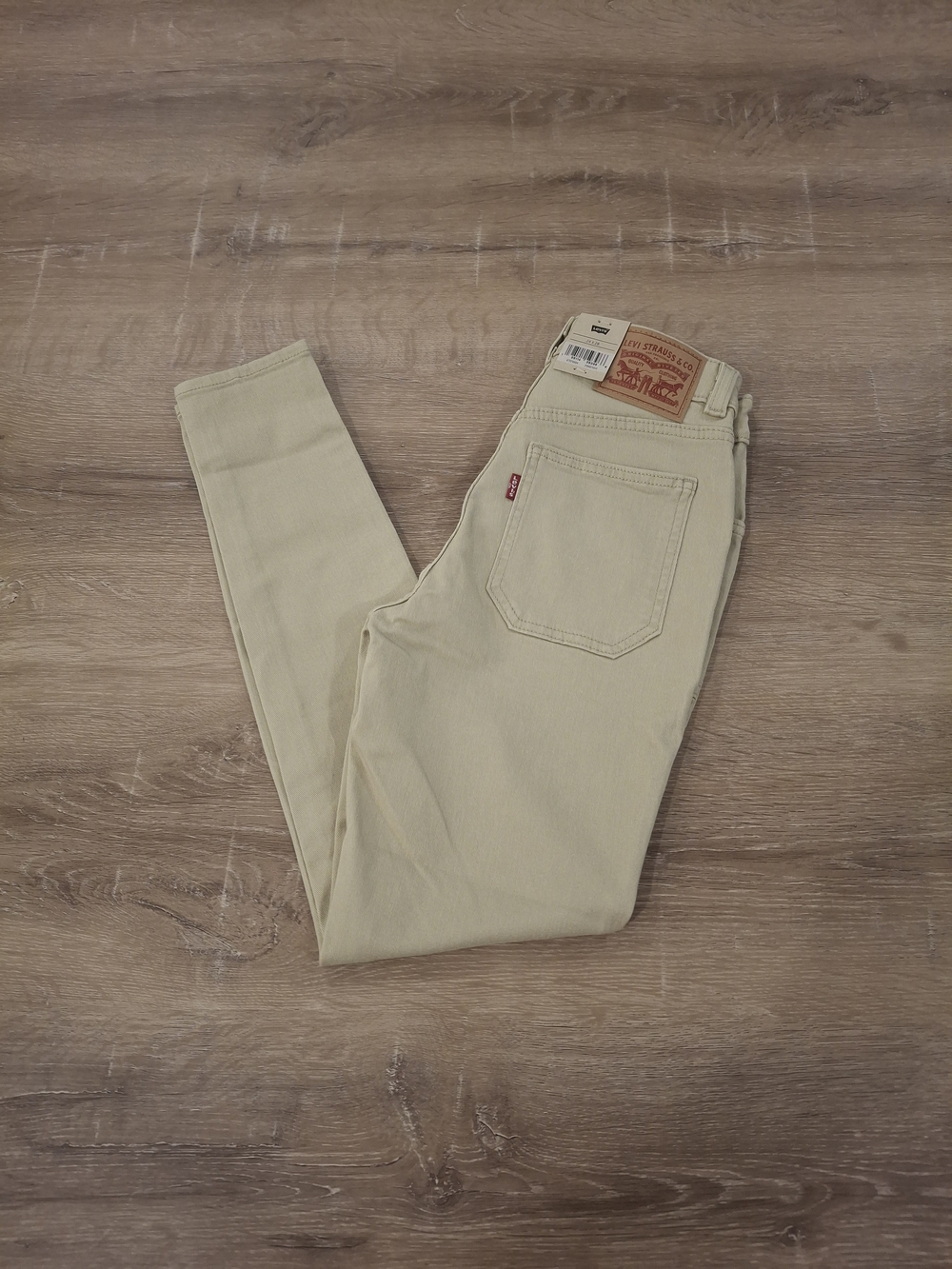Levi's 721 High Rise Skinny Patch Pocket Pants Beige Women's W24 L28 NWT